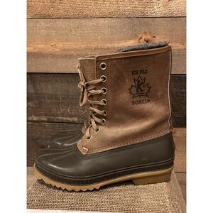 VTG Sorel Arctic Ice Pac Kaufman Rubber Duck Boots Men's 7 Wool‎ Insert USA